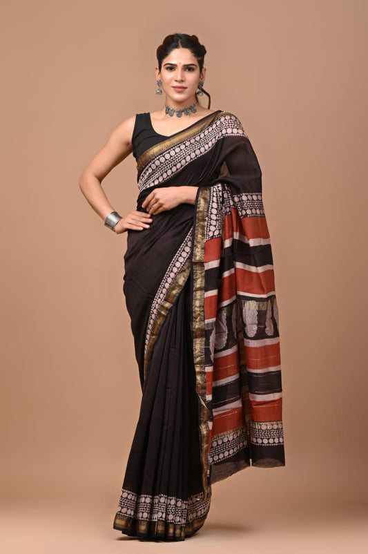 Premium Maheshwari Silk Saree (SWSRMAH46)