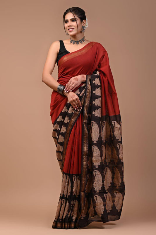 Premium Maheshwari Silk Saree (SWSRMAH53)