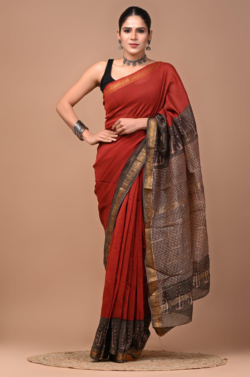 Premium Maheshwari Silk Saree (SWSRMAH64)