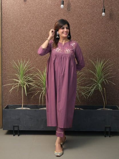look classy and elegant with our new pure cotton collared kurta pant set(WACD146)