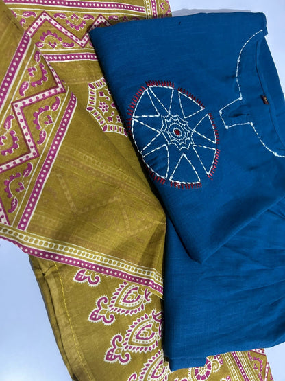 PURE HANDLOOM straight KURTI WITH BOTH SIDES POCKETS (WARED481)
