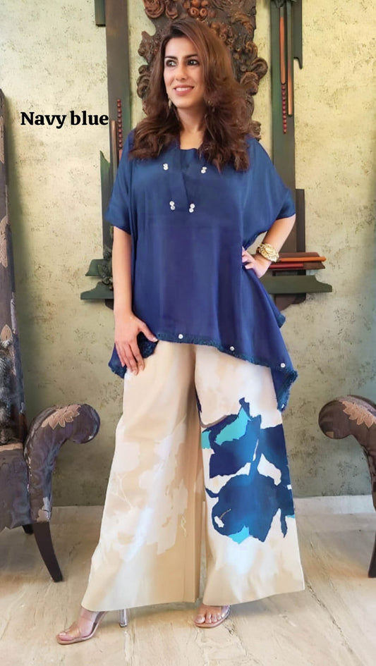 Launching Beautiful Heavy quality Chinon Fabric designer wear Baggy Style Khaftan with Crape Lining Full flowing pattern with Buttons full  lace work on the side Edges (WACD177)