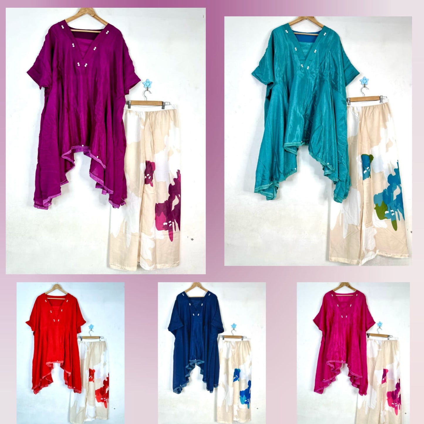 Launching Beautiful Heavy quality Chinon Fabric designer wear Baggy Style Khaftan with Crape Lining Full flowing pattern with Buttons full  lace work on the side Edges (WACD177)