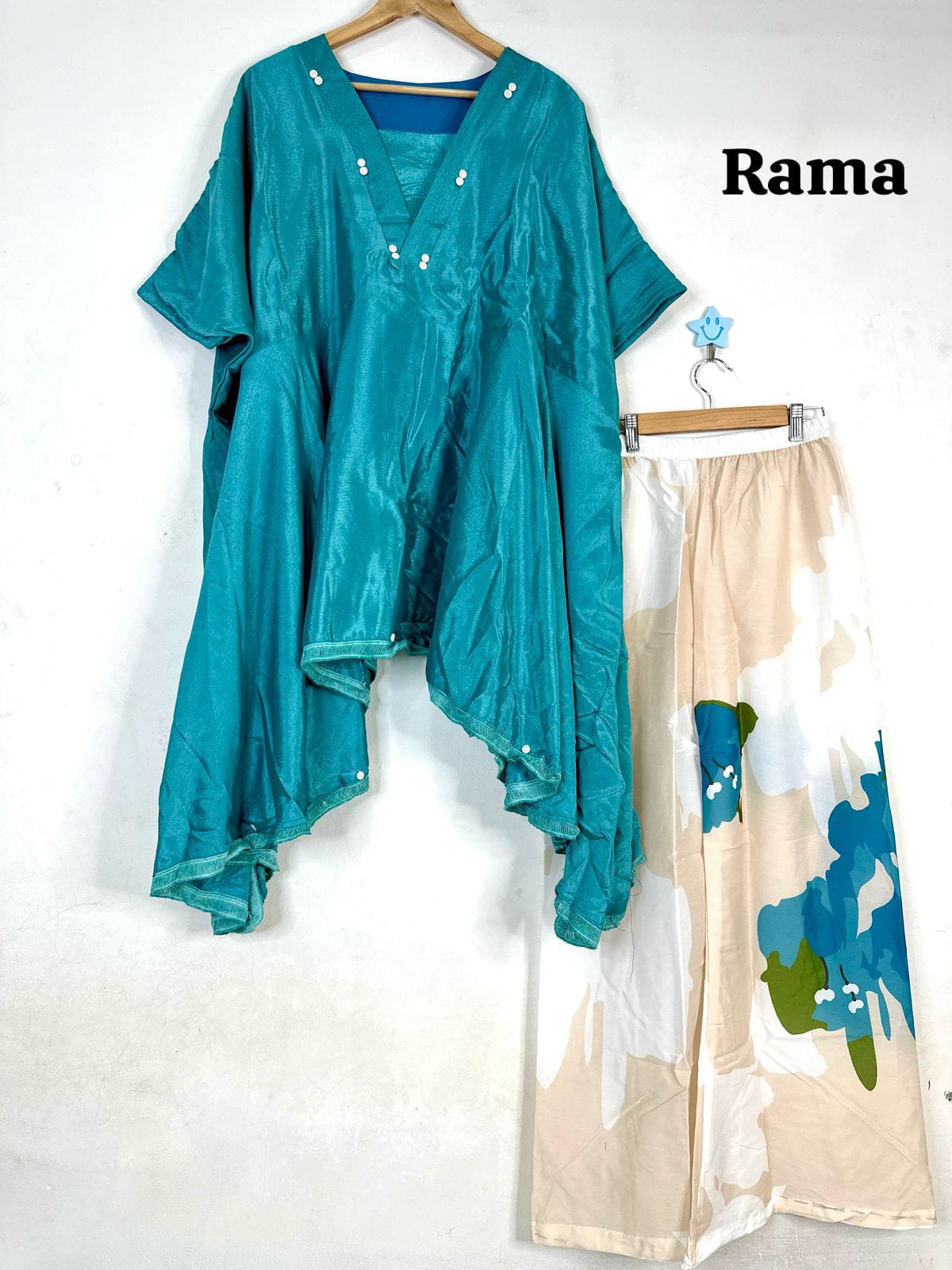 Launching Beautiful Heavy quality Chinon Fabric designer wear Baggy Style Khaftan with Crape Lining Full flowing pattern with Buttons full  lace work on the side Edges (WACD177)