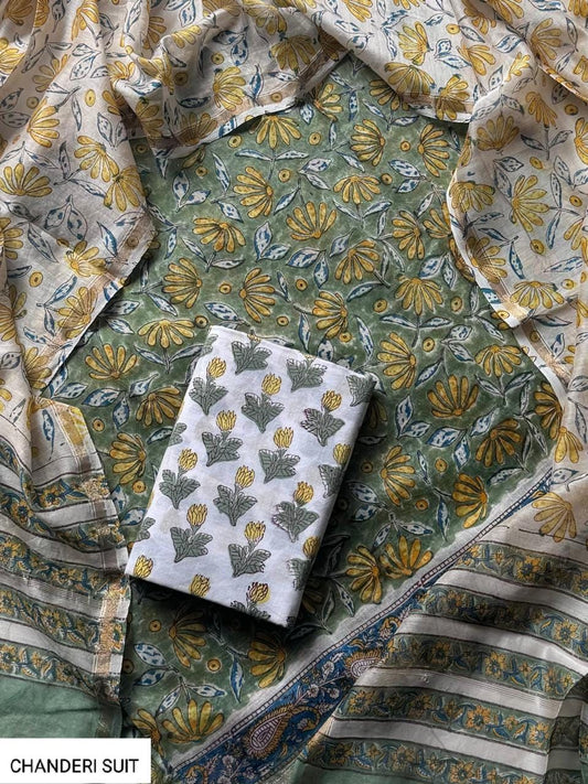 FESTIVE COLLECTION PREMIUM CHANDERI SILK SUITS  08