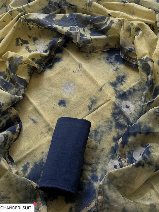 ELEGANT PRINT CHANDERI SILK SUIT WITH CHANDERI SILK DUPATTA 19