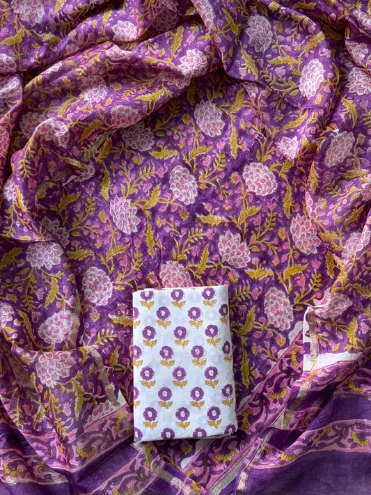 ELEGANT PRINT CHANDERI SILK SUIT WITH CHANDERI SILK DUPATTA 22