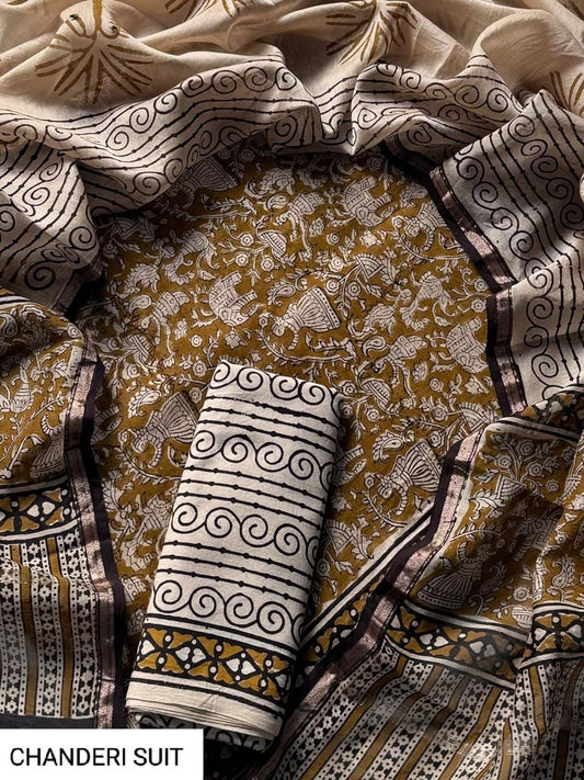 CHANDERI SILK SUIT WITH CHANDERI SILK DUPATTA 50
