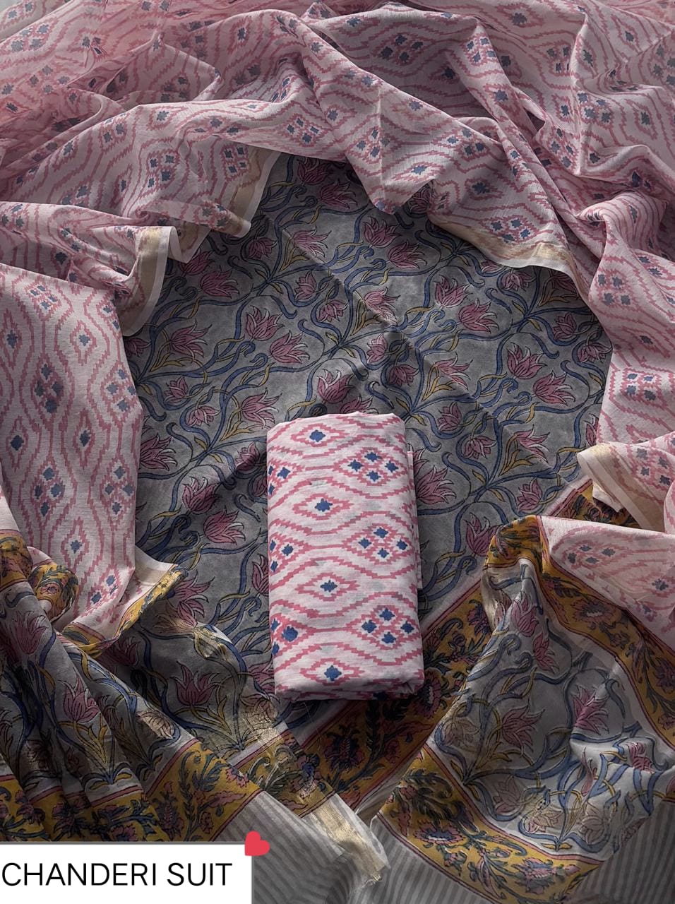 FESTIVE COLLECTION PREMIUM CHANDERI SILK SUITS 07