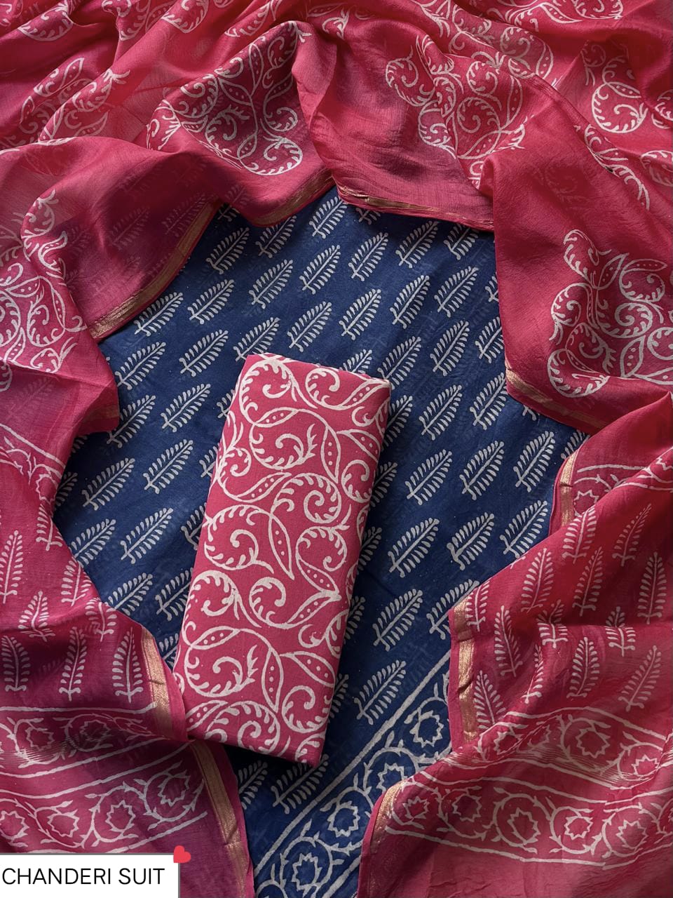 CHANDERI SILK SUIT WITH CHANDERI SILK DUPATTA 51