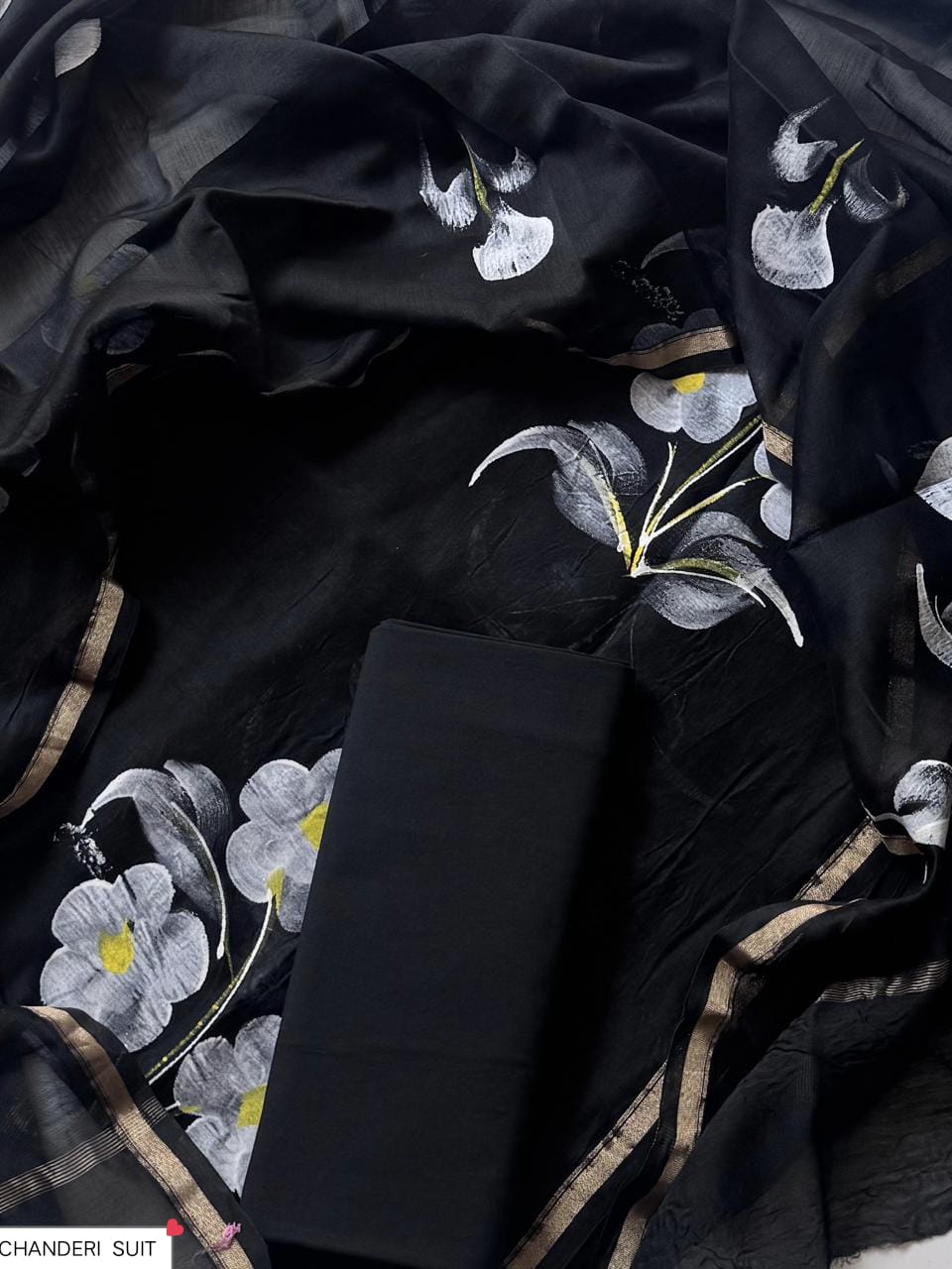 CHANDERI SILK SUIT WITH CHANDERI SILK DUPATTA 52