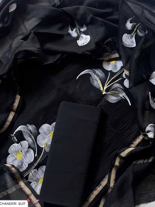 CHANDERI SILK SUIT WITH CHANDERI SILK DUPATTA 52