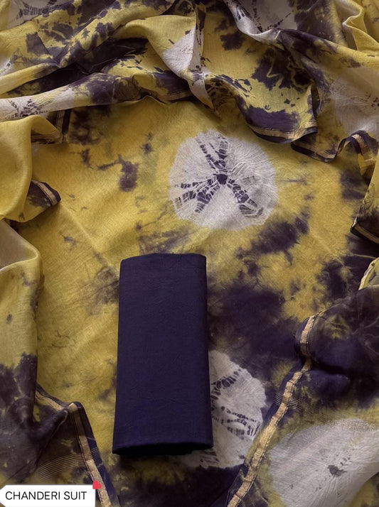 CHANDERI SILK SUIT WITH CHANDERI SILK DUPATTA