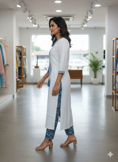 Featuring beautiful Heavy Suit Set which is beautifully decorated with Embroidery and latkan🪡 same beautiful Printed pent (RRRD07)