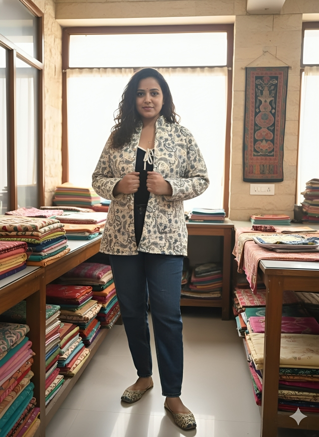 Presenting Jaipuri printed Women's Wear Quilted Full Sleeves JACKETS (JAC12)