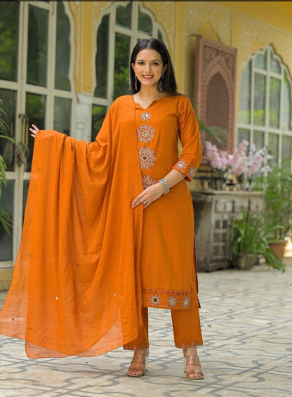 Pink Embroidered Kurta Set with Dupatta (SWDH01)