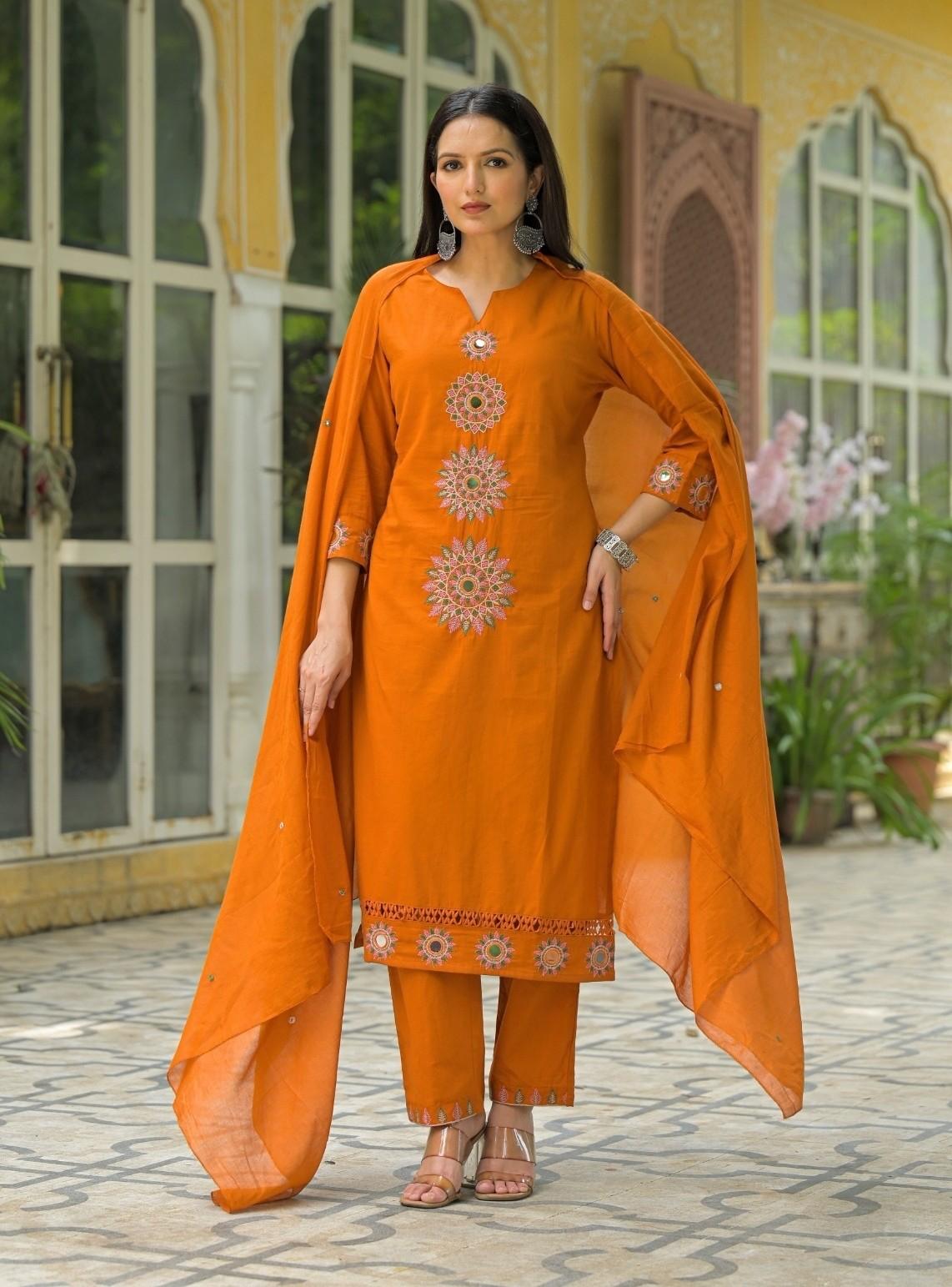 Pink Embroidered Kurta Set with Dupatta (SWDH01)