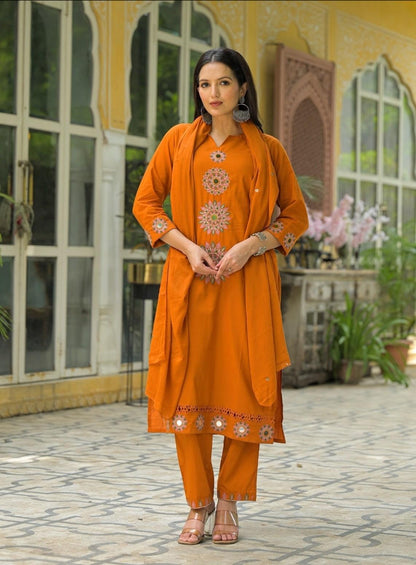 Pink Embroidered Kurta Set with Dupatta (SWDH01)
