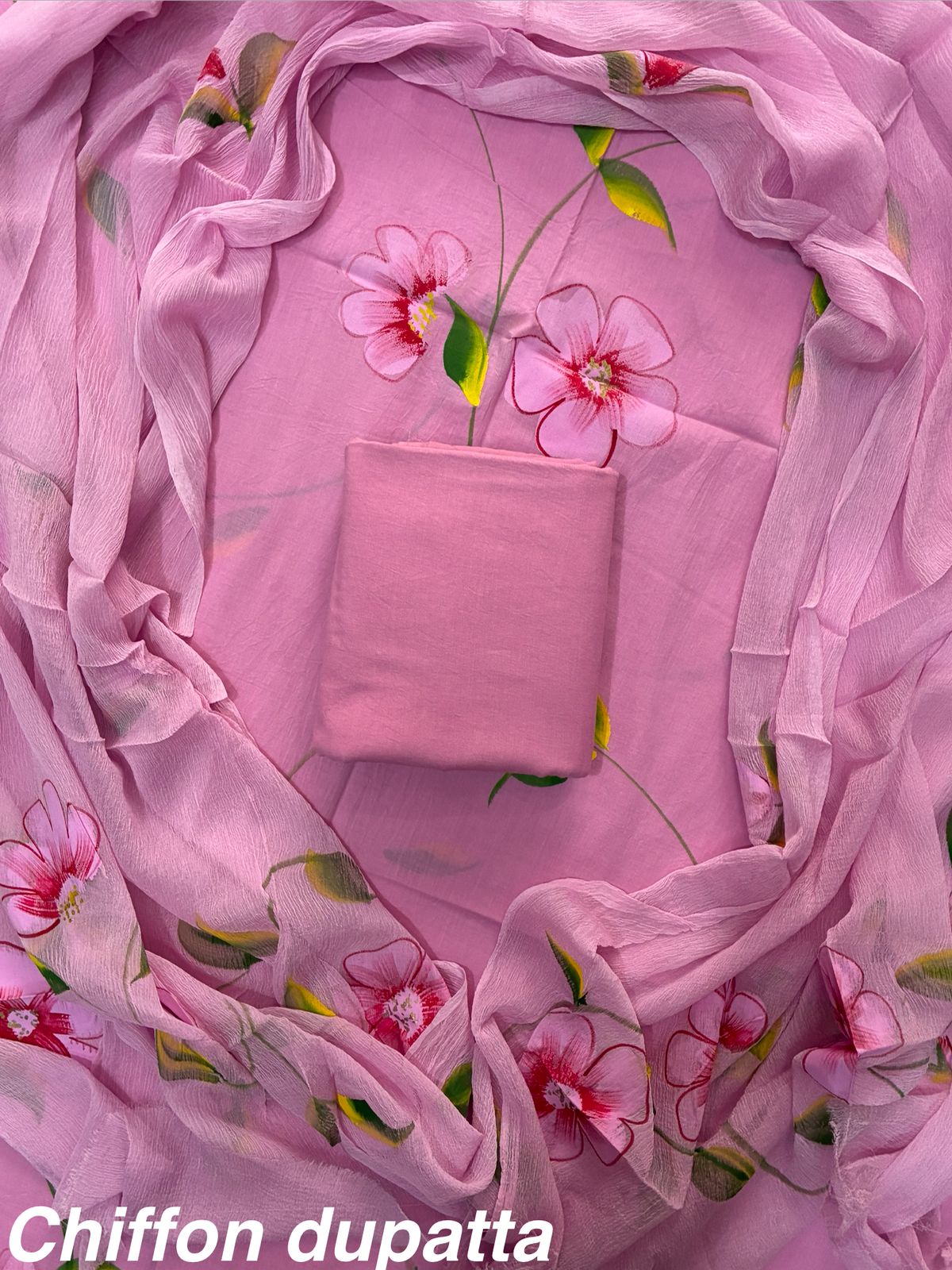 JAAL HAND BLOCK PRINT COTTON SUIT SET WITH CHIFFON DUPATTA(WACFCOTMU05)