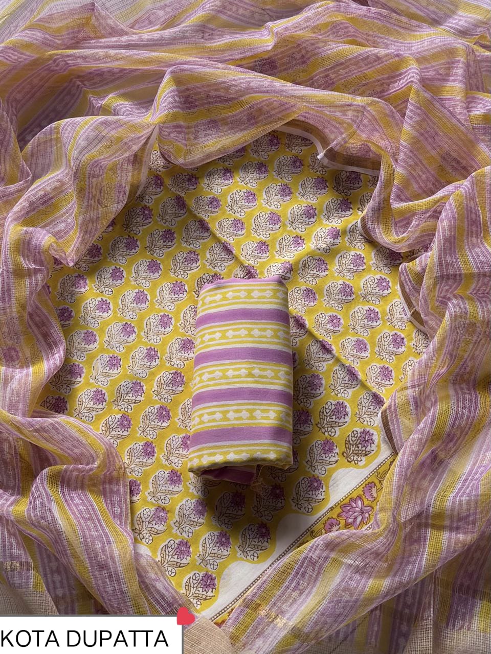 Suits Wala Hand Block Print Cotton Suit Set with Kota Doria Dupatta WAKOTMU24