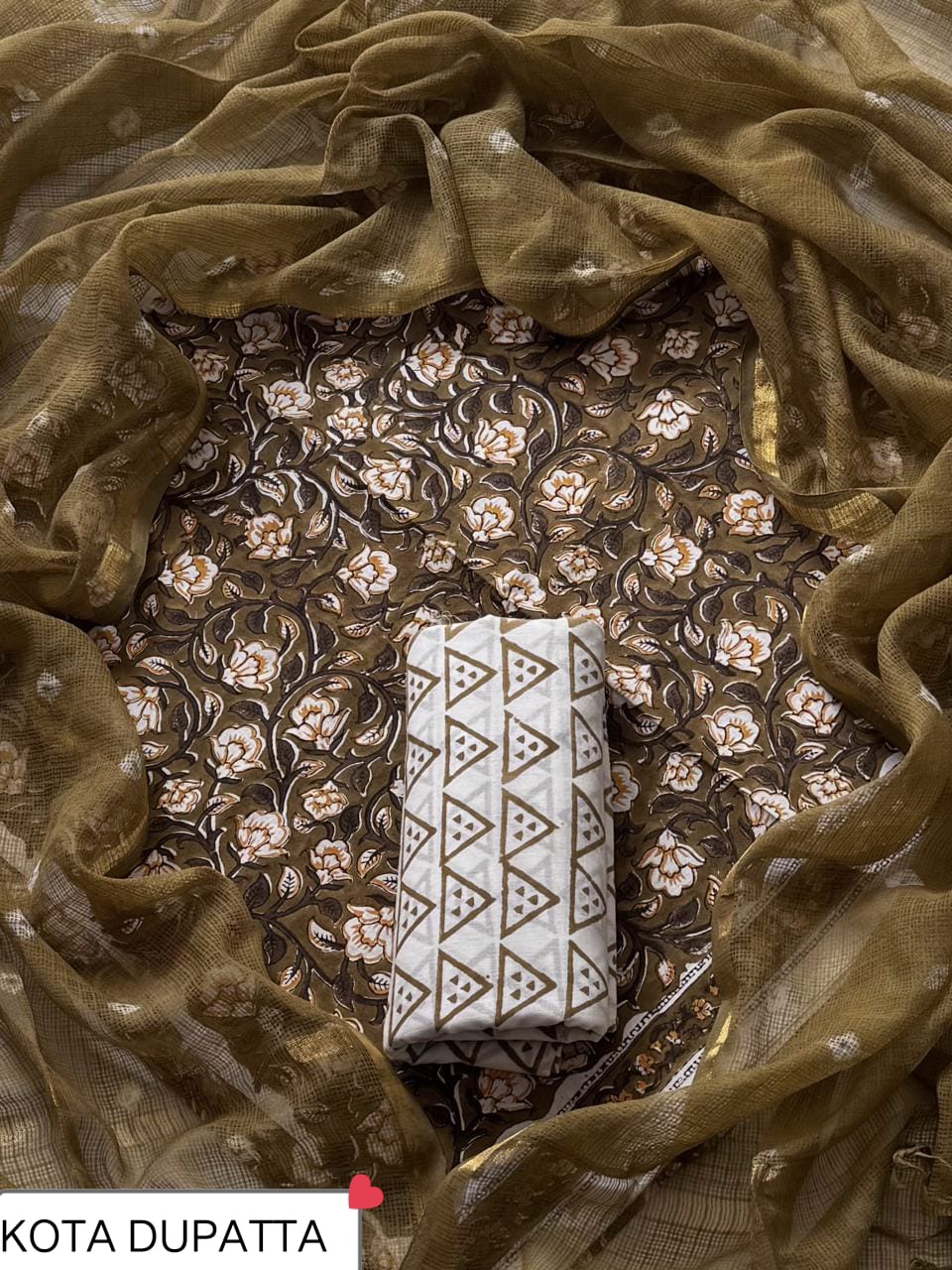 Suits Wala Hand Block Print Cotton Suit Set with Kota Doria Dupatta WAKOTMU26