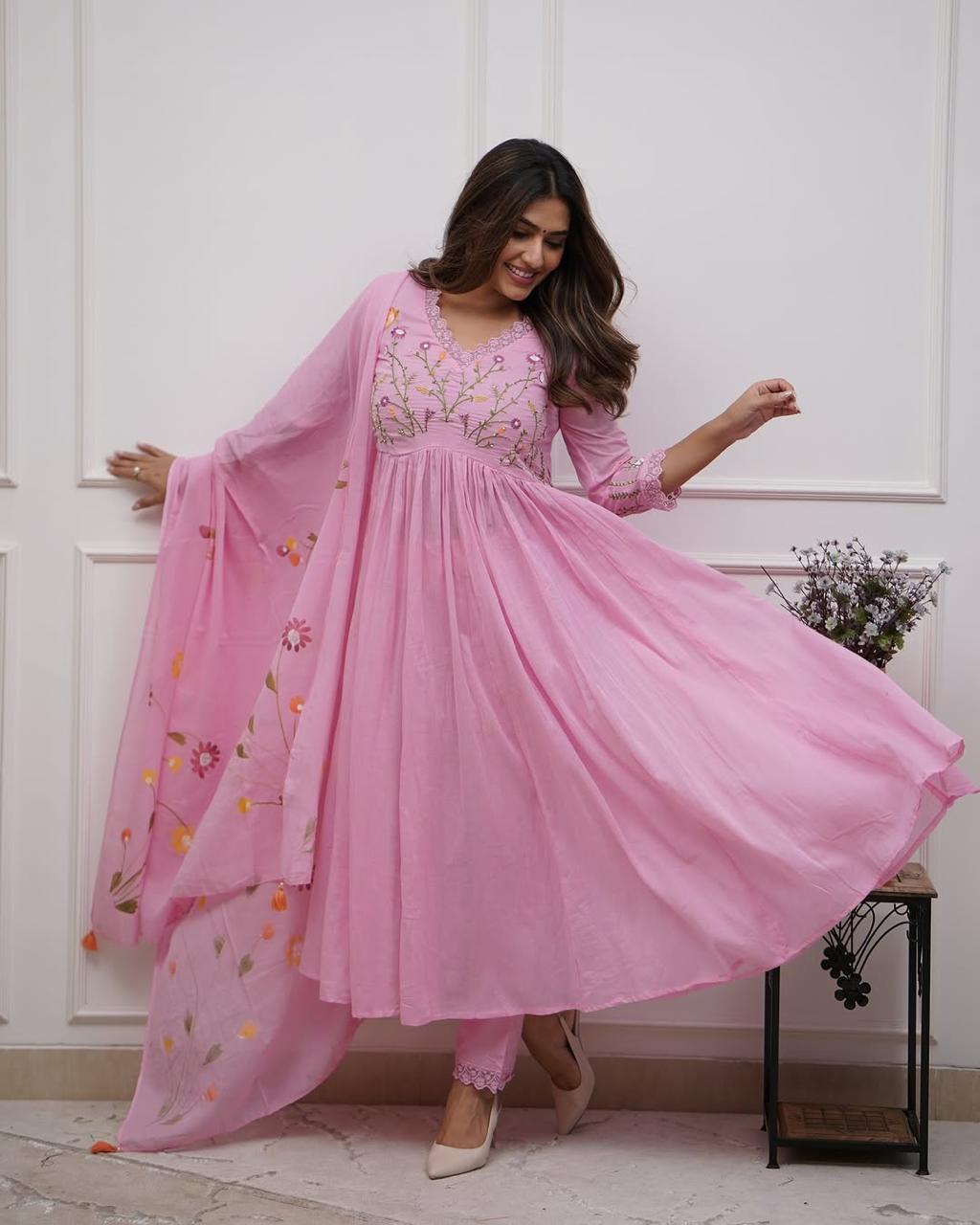 we have included a beautifully cotton malmal printed dupatta Upgrade your wardrobe with this stunning ensemble and step out in style! (SWSK21)