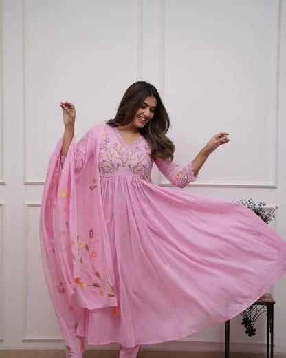 we have included a beautifully cotton malmal printed dupatta Upgrade your wardrobe with this stunning ensemble and step out in style! (SWSK21)