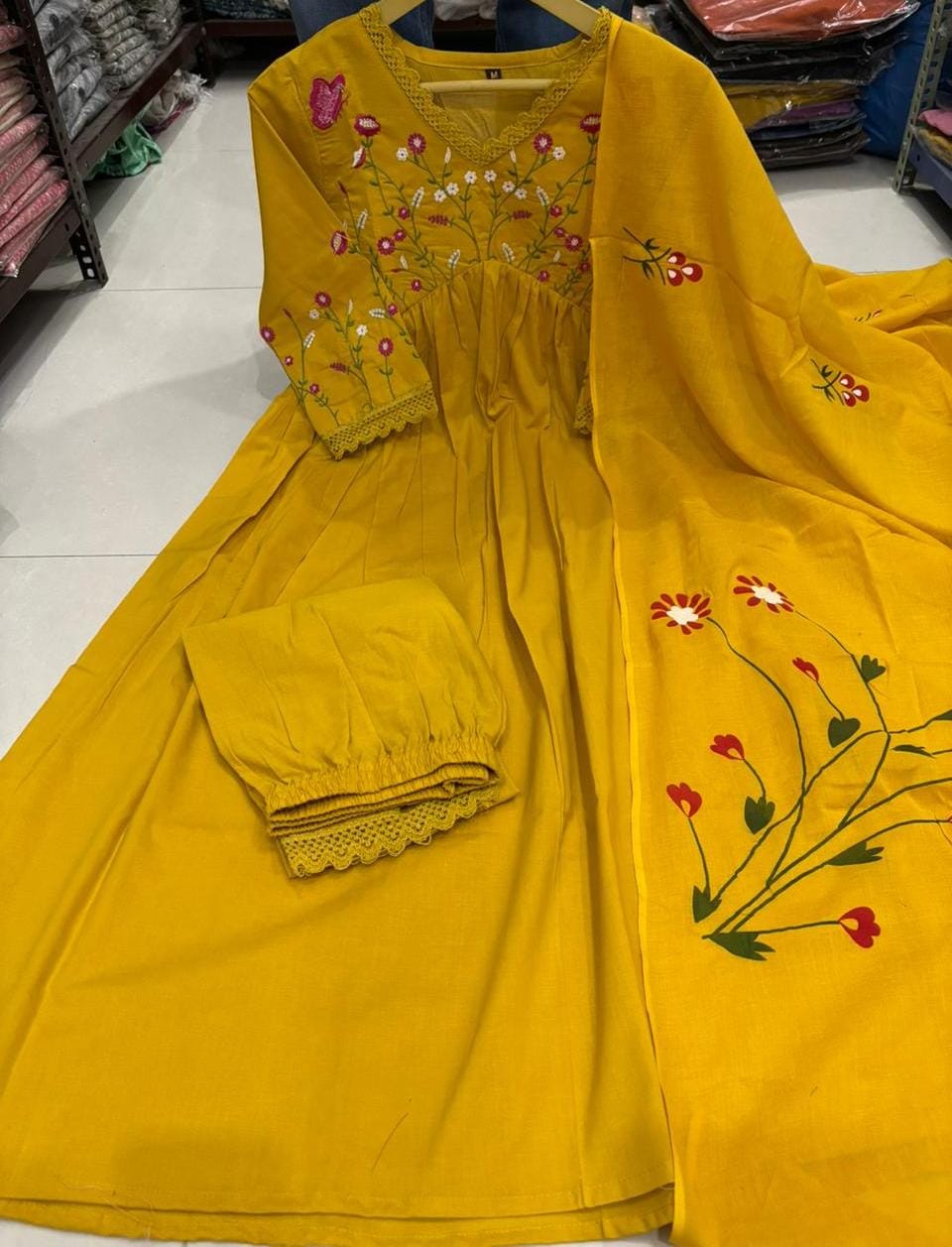 we have included a beautifully cotton malmal printed dupatta Upgrade your wardrobe with this stunning ensemble and step out in style! (SWSK21)