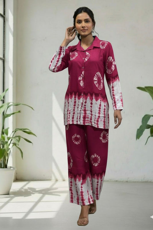 Enjoy your Summer with our amazing tie-dye Printed soft Reyon slub kurta cord set 🥰 (SWSK30)