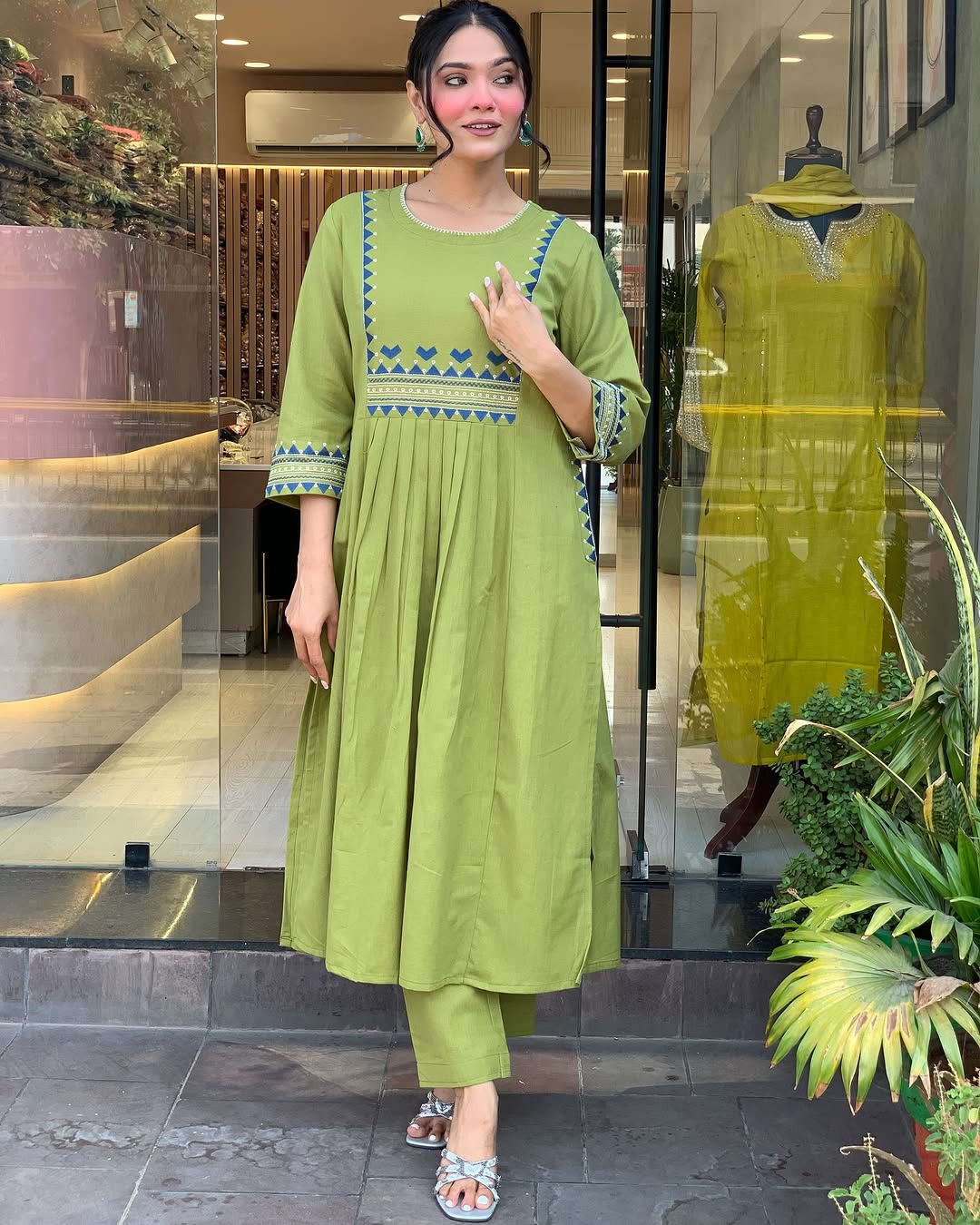 💃 Beautiful Pure Cotton Fabric Kurti Pant set special for festivals ☺️ 🫶🏻💃 (SWSK34)