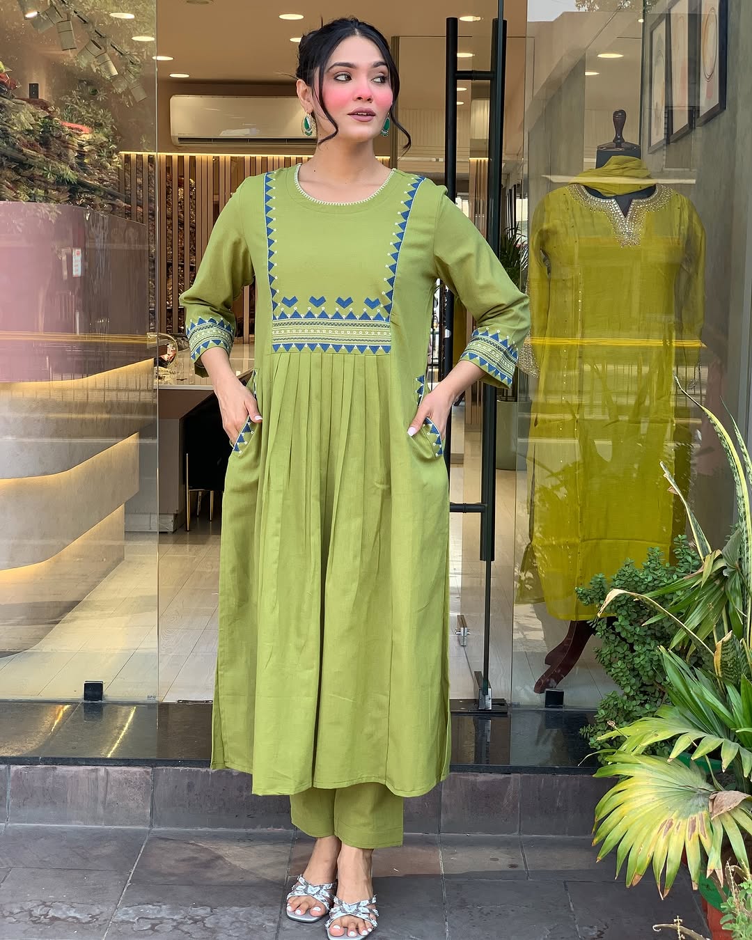 💃 Beautiful Pure Cotton Fabric Kurti Pant set special for festivals ☺️ 🫶🏻💃 (SWSK34)