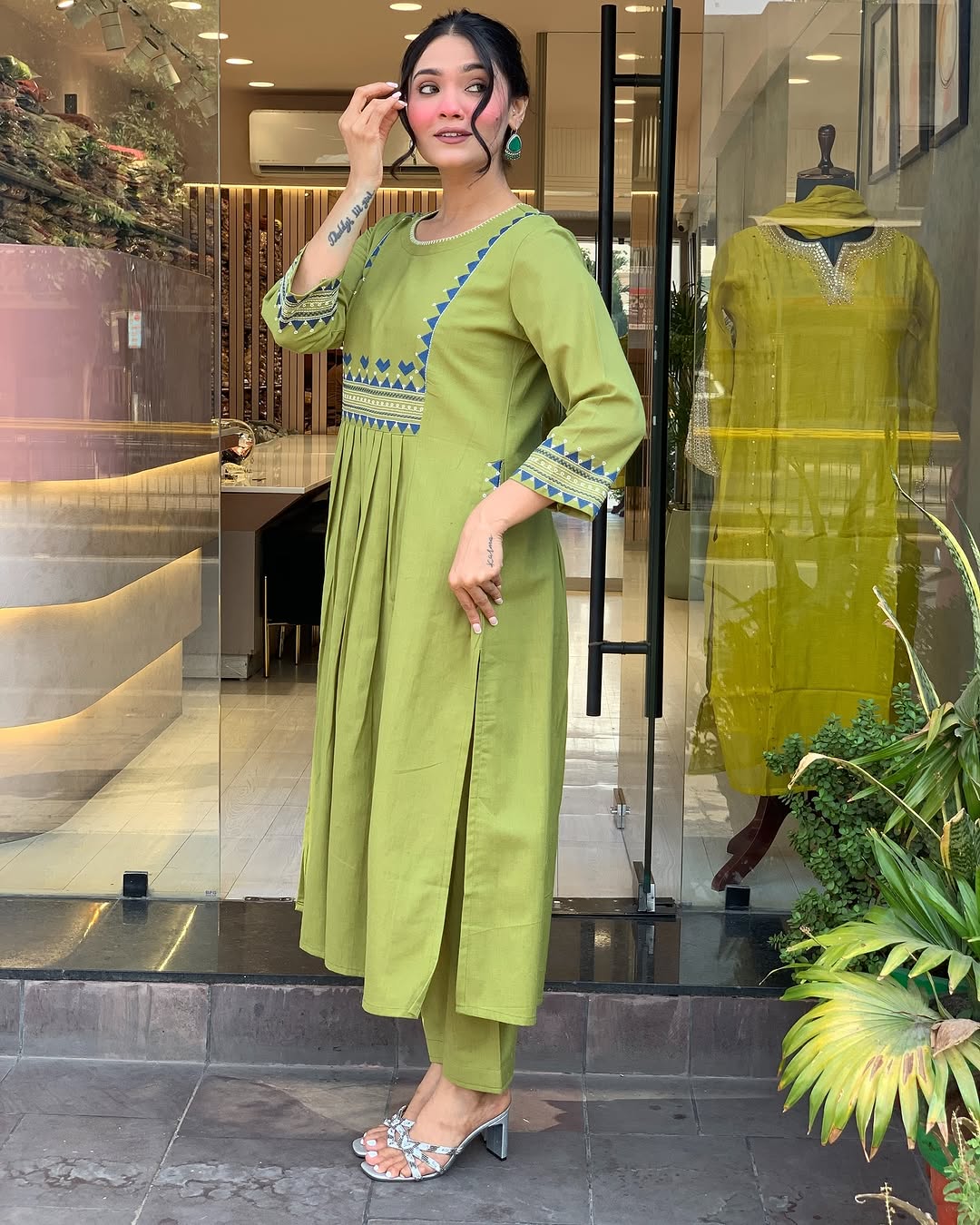 💃 Beautiful Pure Cotton Fabric Kurti Pant set special for festivals ☺️ 🫶🏻💃 (SWSK34)