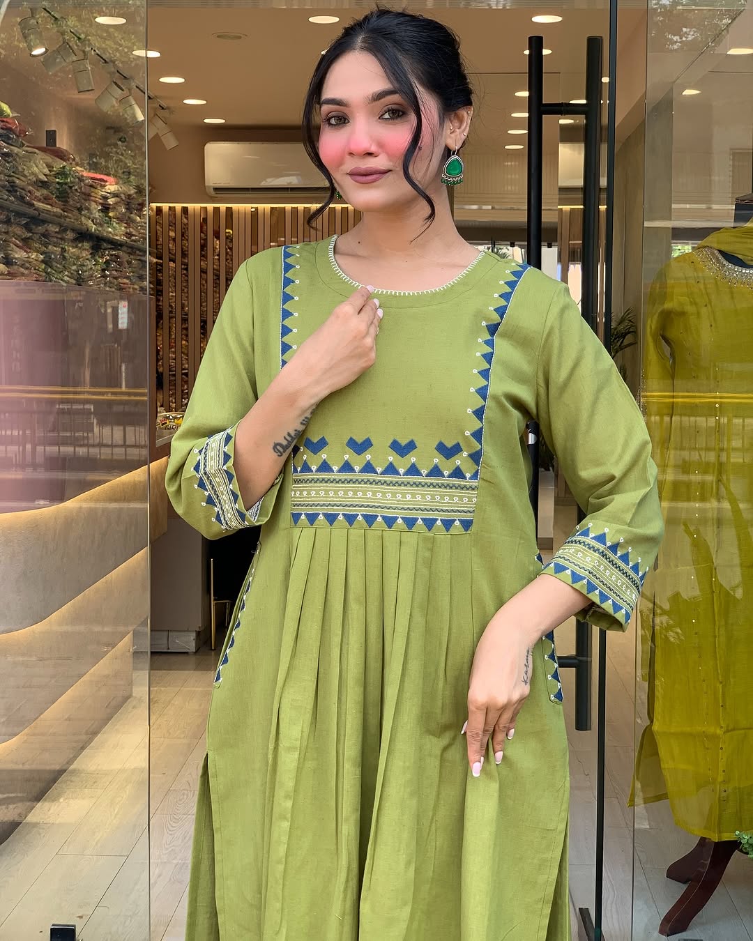 💃 Beautiful Pure Cotton Fabric Kurti Pant set special for festivals ☺️ 🫶🏻💃 (SWSK34)