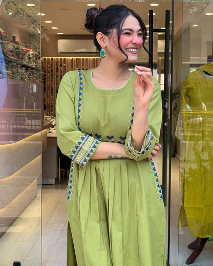 💃 Beautiful Pure Cotton Fabric Kurti Pant set special for festivals ☺️ 🫶🏻💃 (SWSK34)