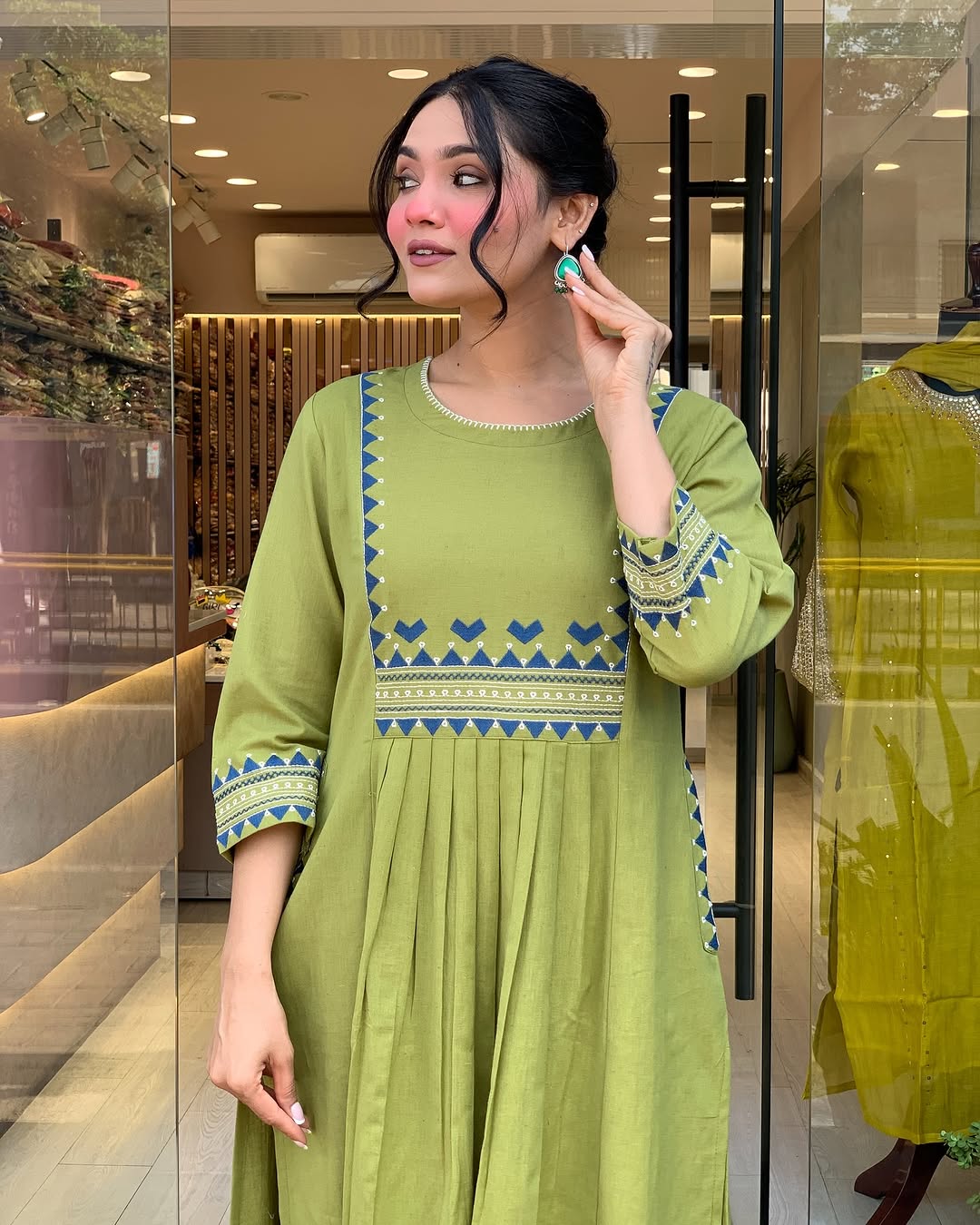 💃 Beautiful Pure Cotton Fabric Kurti Pant set special for festivals ☺️ 🫶🏻💃 (SWSK34)