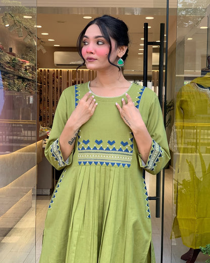 💃 Beautiful Pure Cotton Fabric Kurti Pant set special for festivals ☺️ 🫶🏻💃 (SWSK34)