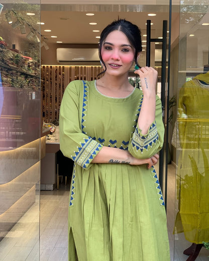 💃 Beautiful Pure Cotton Fabric Kurti Pant set special for festivals ☺️ 🫶🏻💃 (SWSK34)