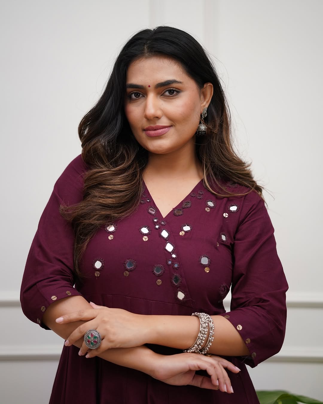 Upgrade your office wear wardrobe with this classy kurti  mirror work  detailing with pant for all day comfort and trendy look🌸🌸 (SWSK36)