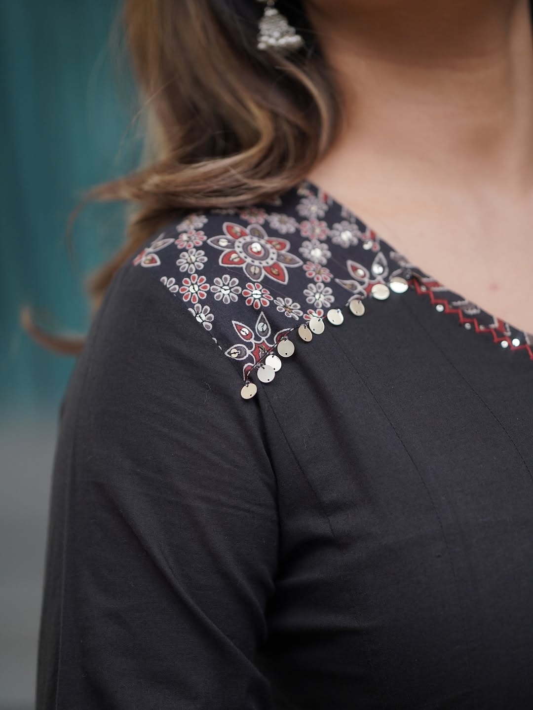 Ajrakh-Inspired Anarkali Set with Printed Dupatta  (RD031)