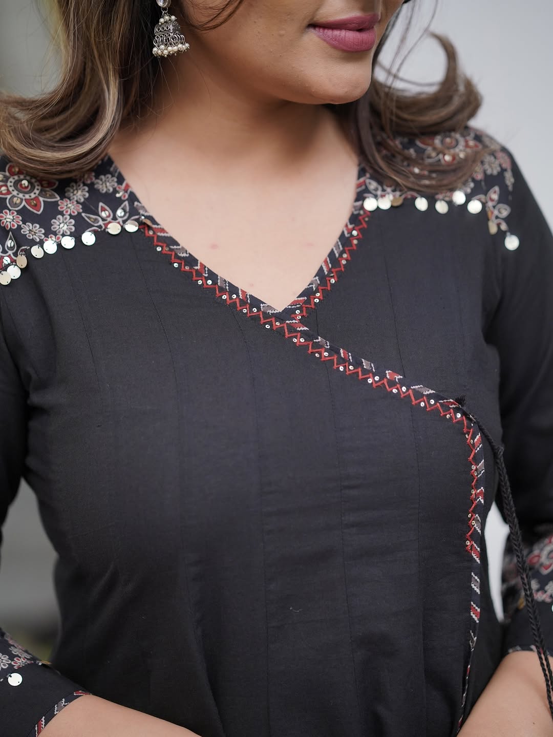 Ajrakh-Inspired Anarkali Set with Printed Dupatta  (RD031)