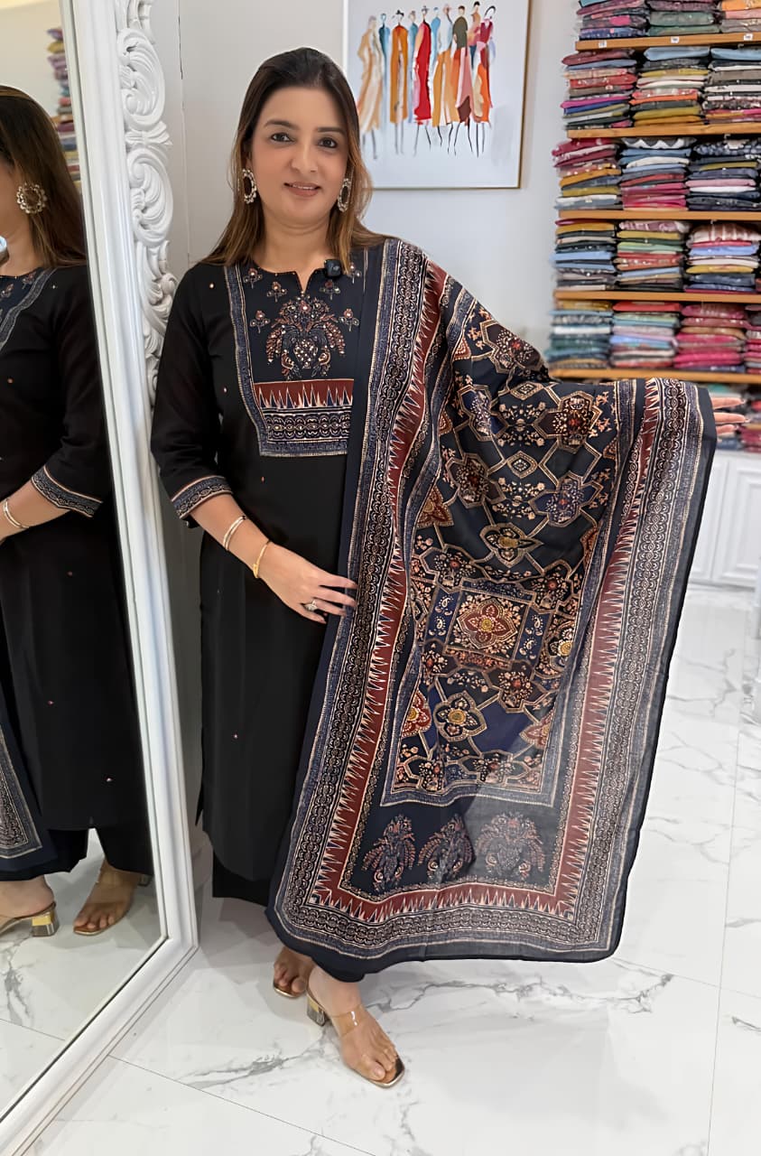 Classic Ethnic Printed Kurta Set with Dupatta for Daily & Festive Wear (RD32)