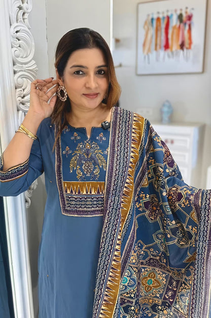 Classic Ethnic Printed Kurta Set with Dupatta for Daily & Festive Wear (RD32)