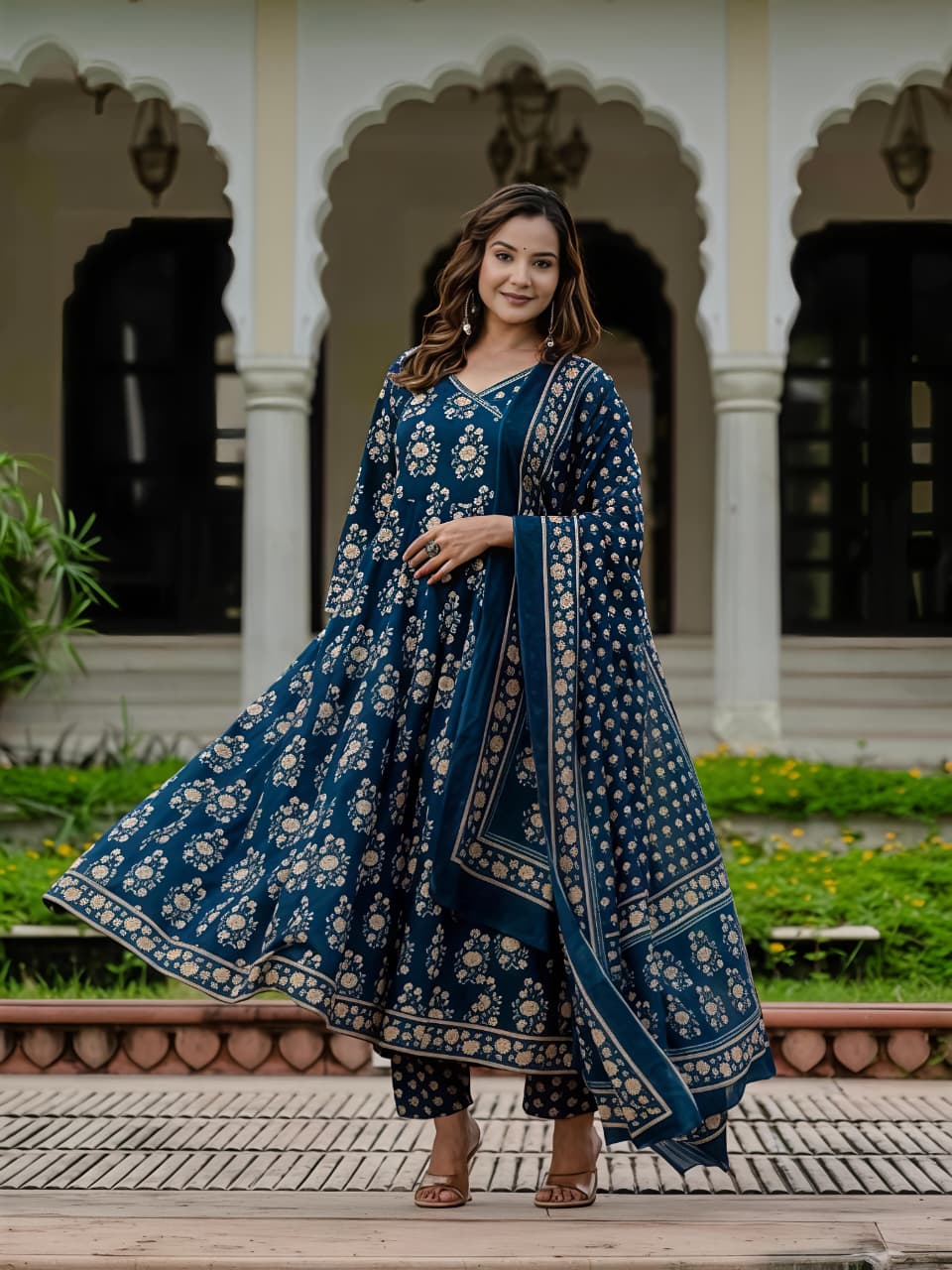 Women Ethnic Printed Kurta Set with Dupatta – Festive & Wedding Wear(SWSK39)