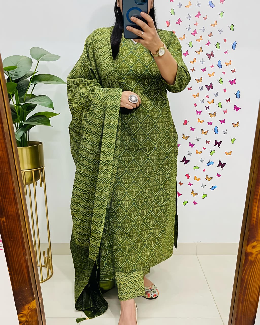 🥰  💃 Beautiful Floral Printed Cotton Kurti(SWSK54)