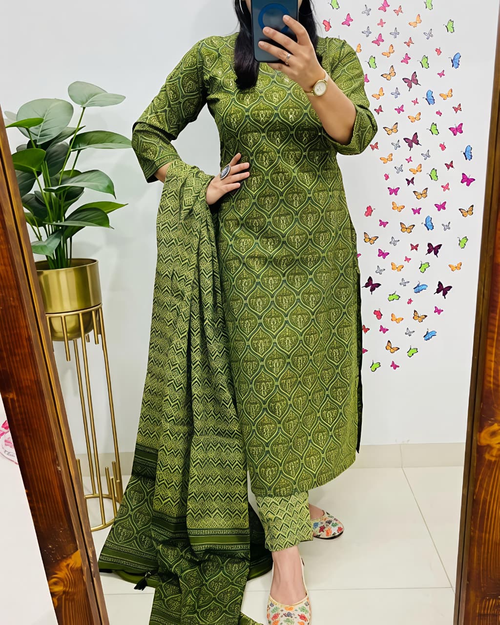 🥰  💃 Beautiful Floral Printed Cotton Kurti(SWSK54)
