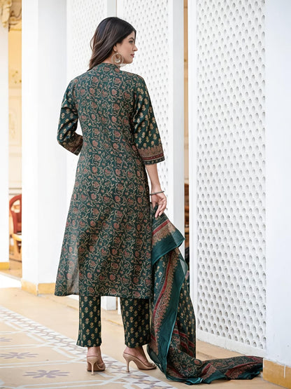 fine taj cotton 60 60 fabric with beautiful printed Kurti with plazo with one side pocket on pant(SWSK60)