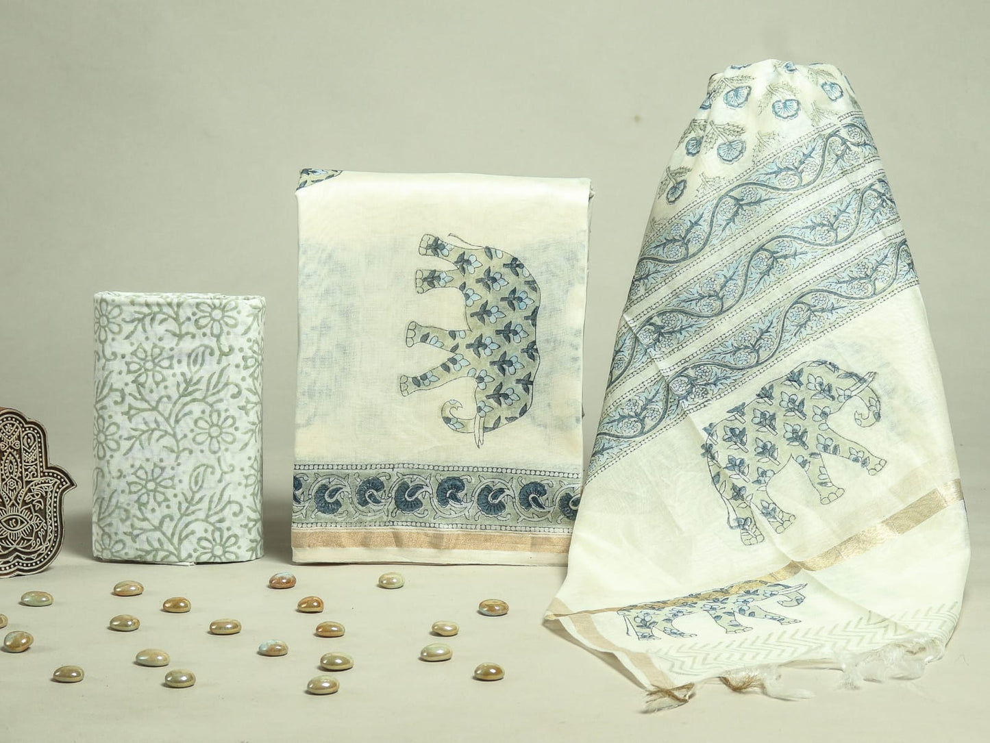 CHANDERI SILK SUIT WITH CHANDERI SILK DUPATTA 51