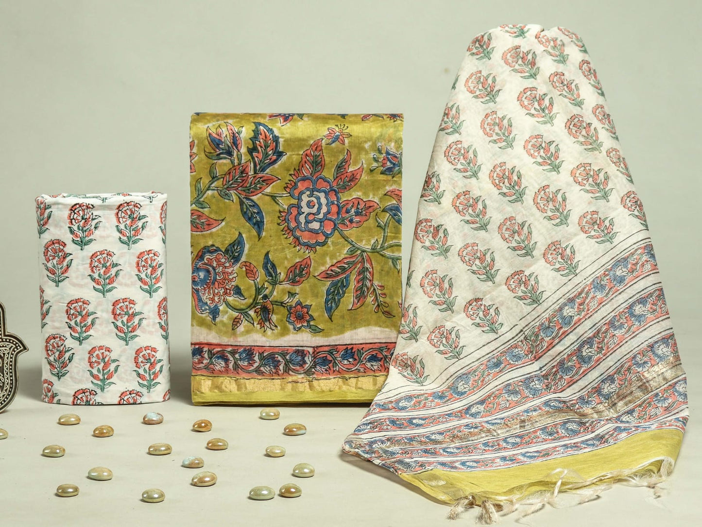 CHANDERI SILK SUIT WITH CHANDERI SILK DUPATTA