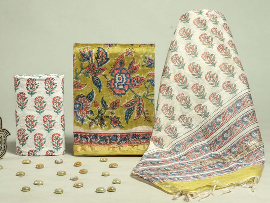 CHANDERI SILK SUIT WITH CHANDERI SILK DUPATTA