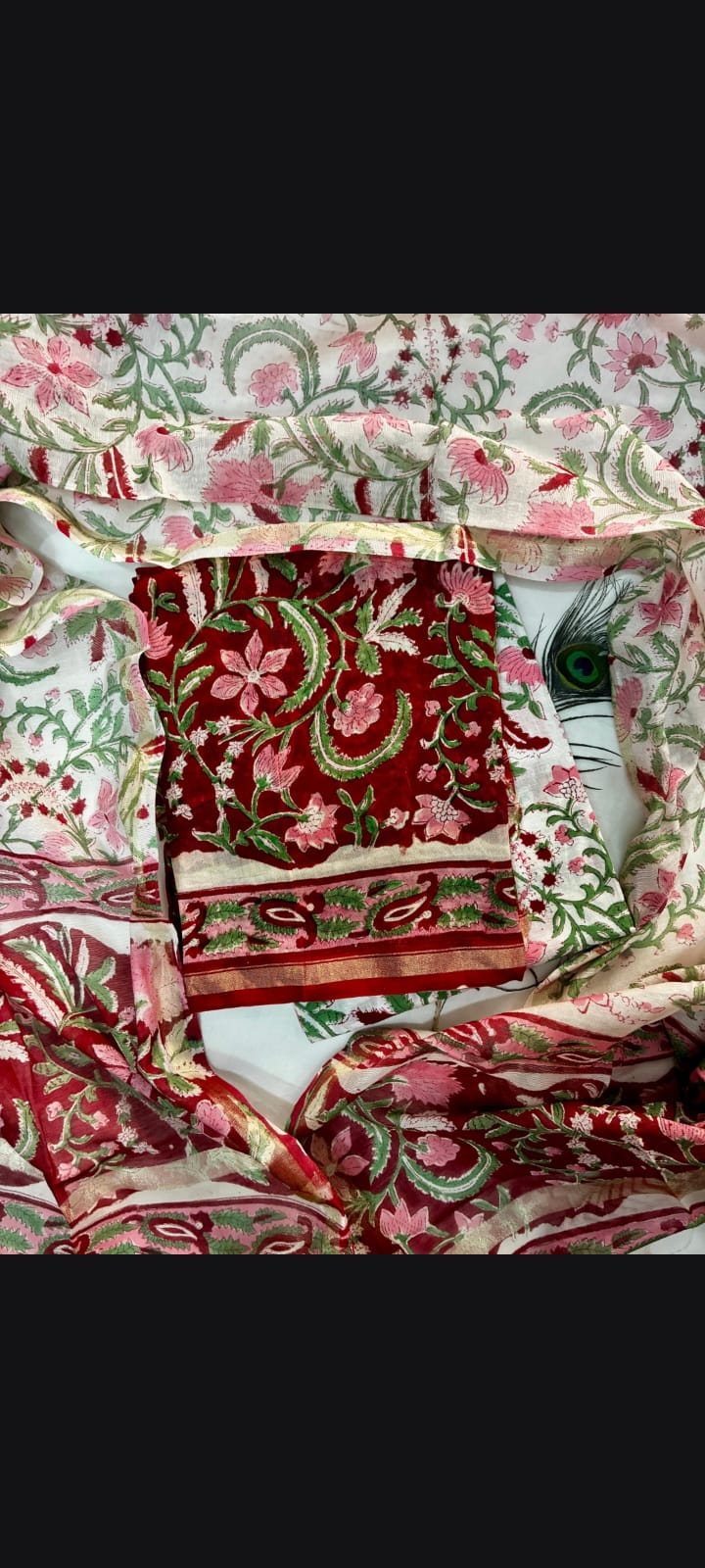 CHANDERI SILK SUIT WITH CHANDERI SILK DUPATTA